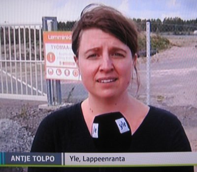 Antje Tolpo mainostaa ikeaa YLEn Kaakkois-Suomen-uutisissa 2.9.2016