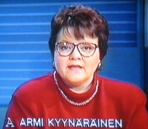 Armi Kyynäräinen ei kertonut kielilaista eikä pakkoruotsista, A-Studio 1991