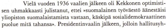 Juhani Suomi: Urho Kekkonen 1936-1944, Myrrysmies, sivu 62